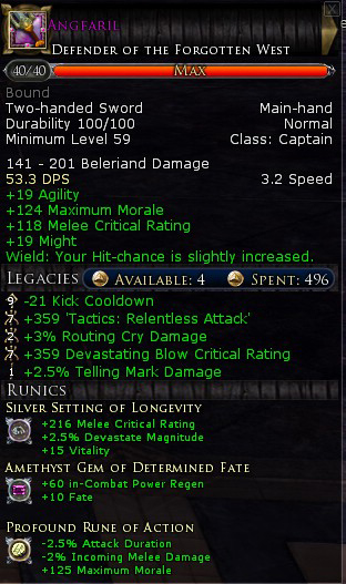 Captain weapons - Angfaril stats