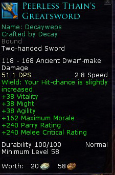 Captain weapons - Peerless thains greatsword stats