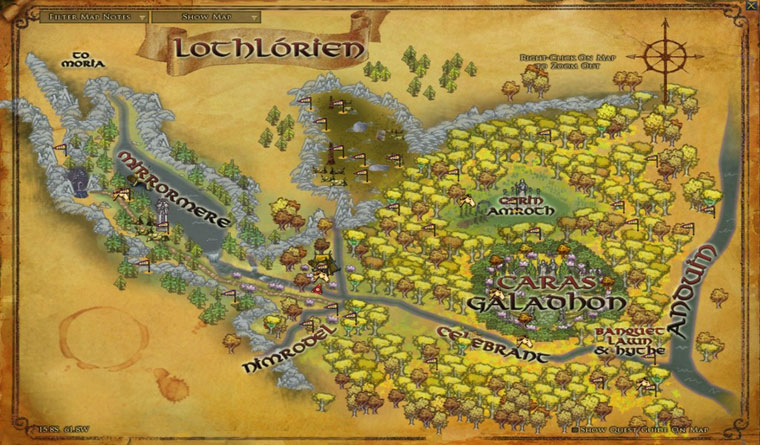 Book 7 lothlorien maps - Lothlorien map
