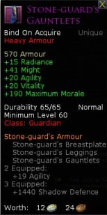 Book 8 guardian armour - Stone guards gauntlets