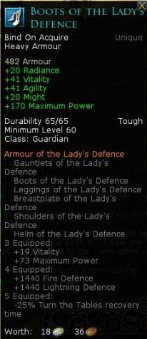 Book 8 guardian set - Boots of the ladys defence