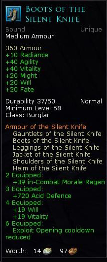 Burglar silent knife - Boots of the silent knife