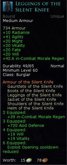 Burglar silent knife - Leggings of the silent knife