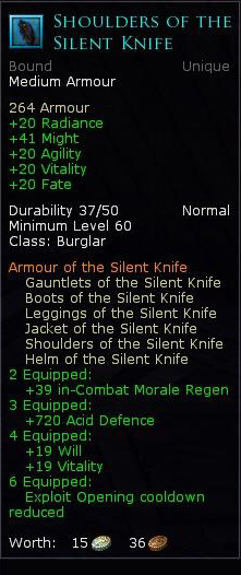 Burglar silent knife - Shoulders of the silent knife