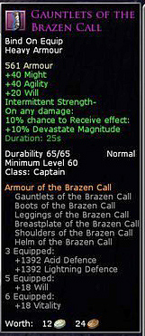 Captain brazen call - Gauntlets of the brazen call