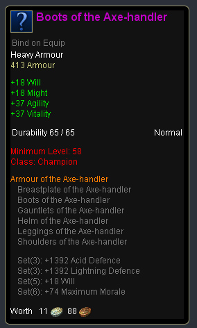 Champion axe handler - Boots of the axe handler