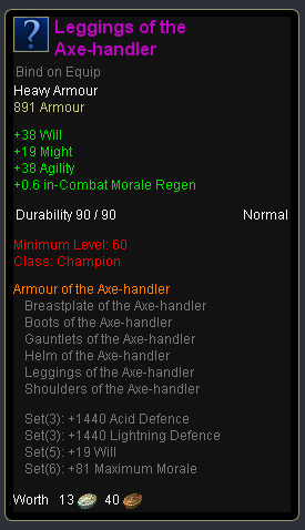 Champion axe handler - Leggings of the axe handler