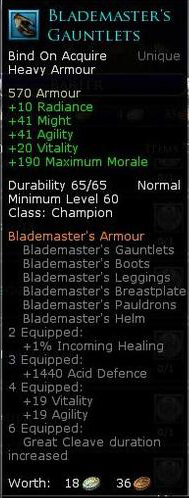 Champion blademaster - Blademasters gauntlets