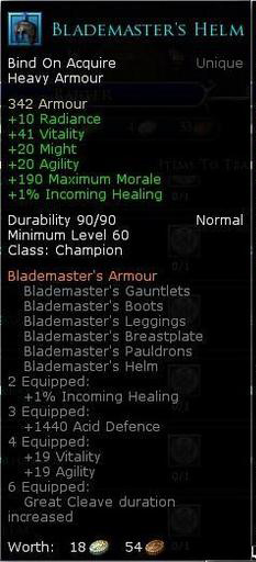 Champion blademaster - Blademasters helm