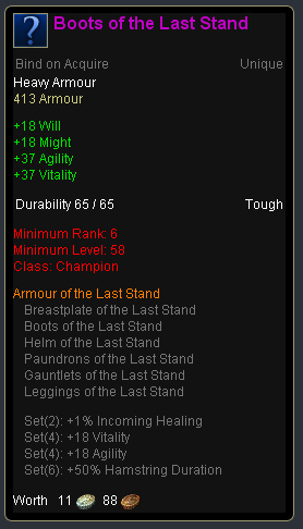 Champion last stand - Boots of the last stand