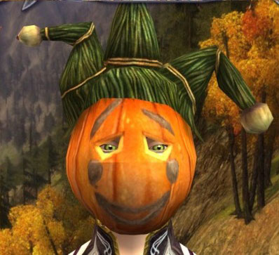 Fall festival - Hobbit vendor mask pumpkin