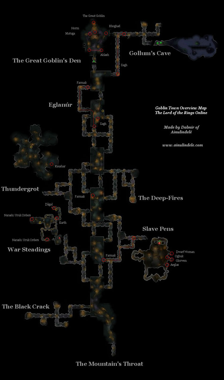 Goblin town - Lotro goblin town map