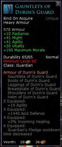 Guardian durins guard - Gauntlets of durins guard