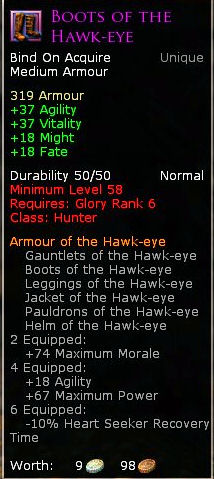 Hunter hawk eye - Boots of the hawk eye