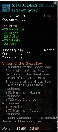 Hunter the great bow medium armour - Shoulders of the great bow