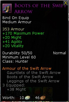 Hunter the swift arrow medium armour - Boots of the swift arrow