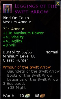 Hunter the swift arrow medium armour - Leggings of the swift arrow