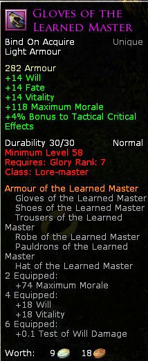 Lore master learned master - Gloves of the learned master