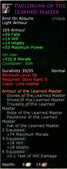 Lore master learned master - Pauldrons of the learned master