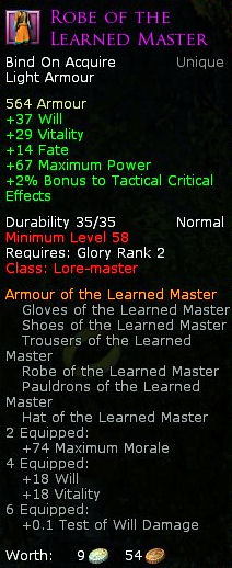 Lore master learned master - Robe of the learned master