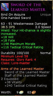 Lore master learned master - Sword of the learned master