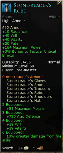 Lore master stone reader - Stone readers robe