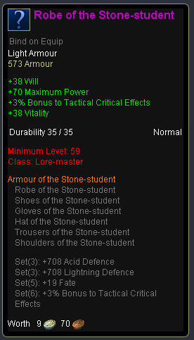 Lore master stone student - Robe of the stone student