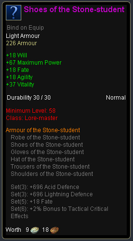 Lore master stone student - Shoes of the stone student