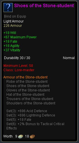 Lore master stone student - Shoes of the stone student