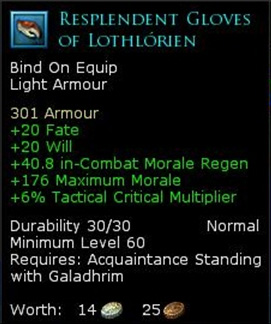 Lothlorien light armour - Resplendent gloves of lothlorien