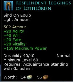 Lothlorien light armour - Resplendent leggings of lothlorien