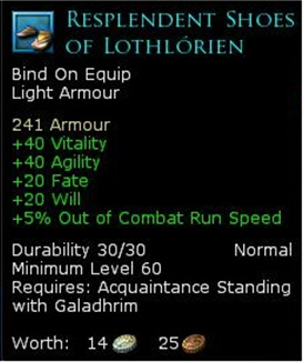 Lothlorien light armour - Resplendent shoes of lothlorien