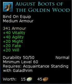Lothlorien medium armour - August boots of the golden wood