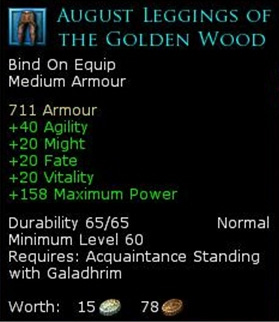 Lothlorien medium armour - August leggings of the golden wood