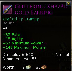 Minstrel mighty verse - Glittering khazad gold earring