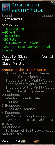 Minstrel mighty verse - Robe of the mighty verse
