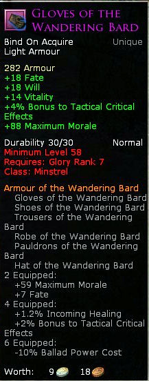 Minstrel wandering bard - Gloves of the wandering bard