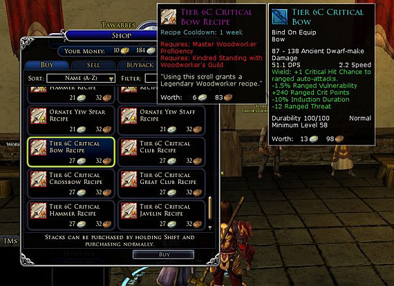 Moria tier 6c weapons - Tier 6c critical bow