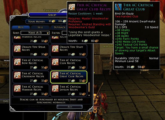 Moria tier 6c weapons - Tier 6c critical great club