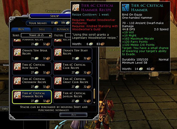 Moria tier 6c weapons - Tier 6c critical hammer