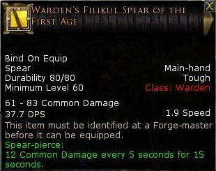 Nornuan - Wardens filikul spear of the first age