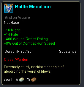 Run speed items - Battle medallion