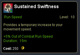 Run speed perks - Sustained swiftness