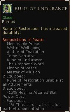 Rune keeper benediction of peace - Rune of endurance