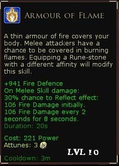 Rune keeper buffs - Armor of flame