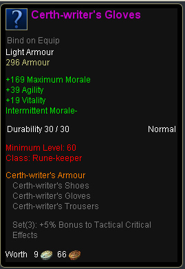 Rune keeper certh writer - Certh writers gloves