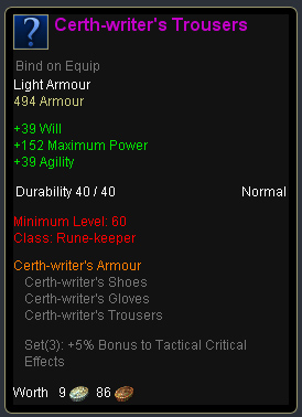 Rune keeper certh writer - Certh writers trousers