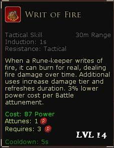 Rune keeper fire damage skills - Writ of fire