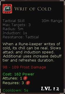 Rune keeper frost damage skills - Writ of cold