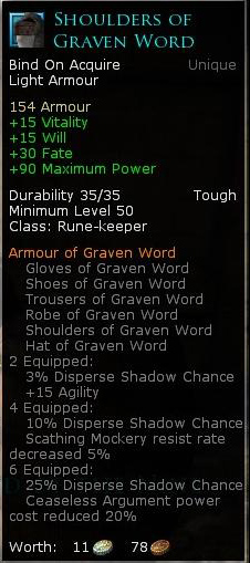 Rune keeper graven word - Shoulders of graven word